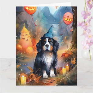 Carte Montagne bernoise d'Halloween avec la peur Citroui