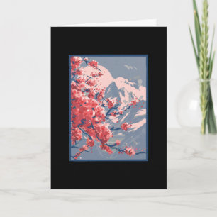 Carte Montagne des fleurs de cerisiers