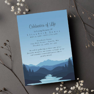 Carte Montagnes à Dusk Célébration de la vie funéraire
