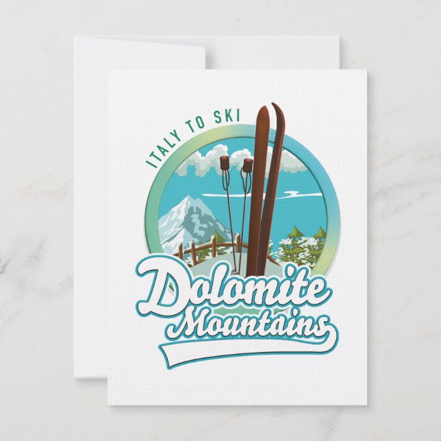 Carte montagnes de dolomite italie logo ski  (Dos)