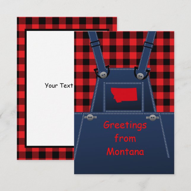 Carte Montana Overalls Buffalo Plaid Grey (Devant / Derrière)