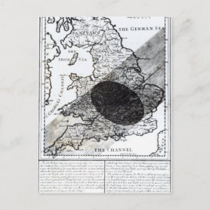 Carte montrant le passage de l'ombre de la lune