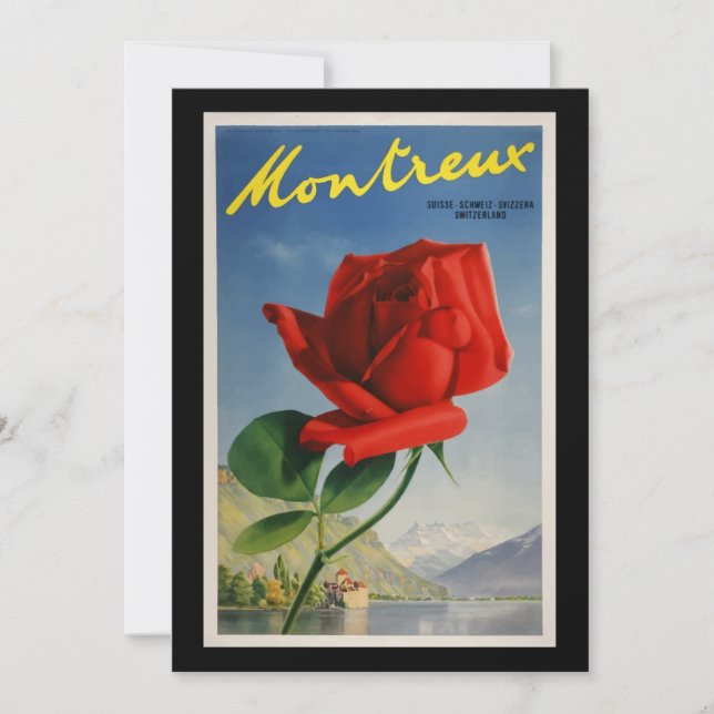 Carte Montreux Suisse, Poster Vintage voyage, (Devant)