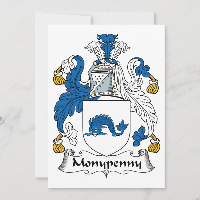 Carte Monypenny Family Crest (Devant)