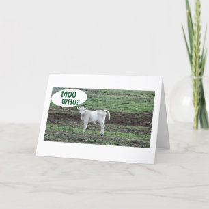 Carte MOO QUI DIT LA VACHE OU BOO HOO 30e ANNIVERSAIRE