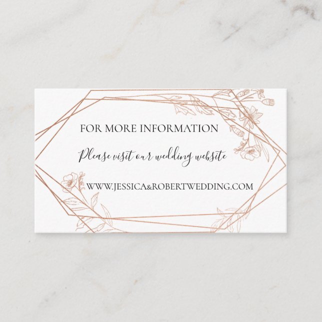 Carte Moody Blue Geometry Floral Mariage Détails (Devant)