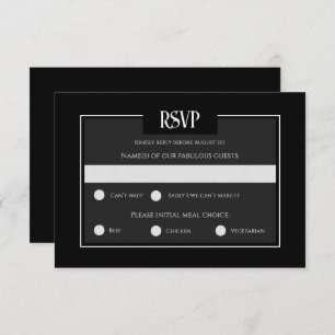 Carte Moody Gothic Black and White Mariage Respons