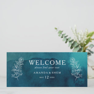 Carte Moody Ocean Watercolor Hanging Seating Chart