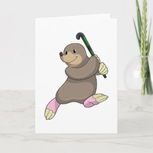 Carte Moon au hockey avec chauve-souris de hockey