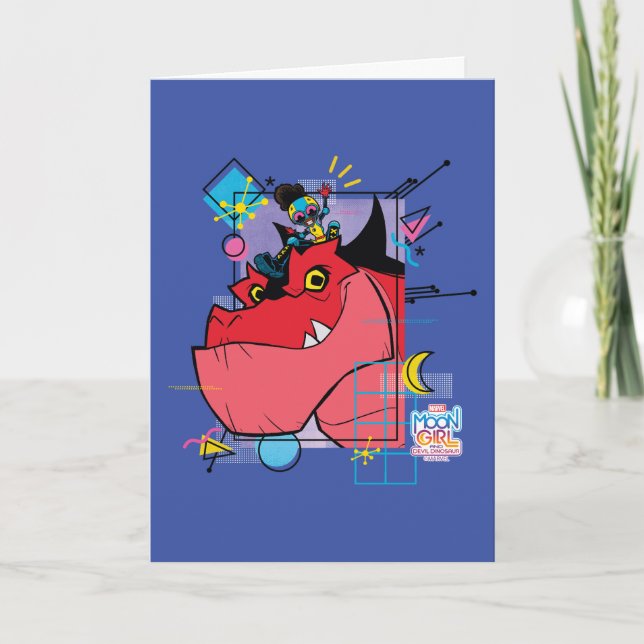 Carte Moon Girl and Devil Dinosaur Memphis Pop Graphisme (Devant)