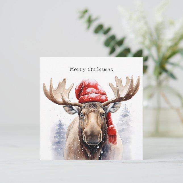 Carte Moose de Noël (Debout devant)