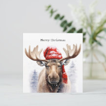 Carte Moose de Noël