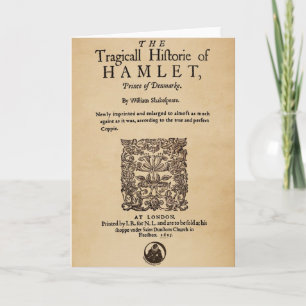 Carte Morceau avant au Hamlet Quarto (version 1605)