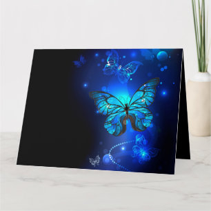 Carte Morpho Butterfly in the Dark Background