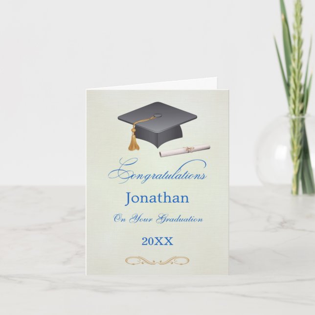 Carte Mortier et diplôme Graduation Félicitations Gard (Devant)