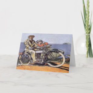 Carte Mortorcycle vintage Sidecar