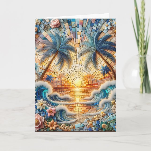 Carte Mosaïque magique Coucher de soleil tropical (Devant)