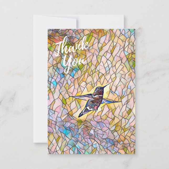Carte mosaïque Merci "Colibri" (Devant)