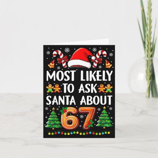 Carte Most Likely To Ask Santa About 67 Funny Christmas  (Devant)