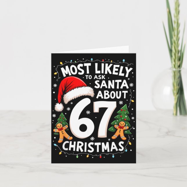 Carte Most Likely To Ask Santa About 67 Funny Christmas  (Devant)