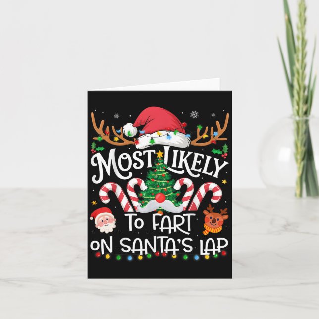 Carte Most Likely To Fart On Santa's Lap Family Matching (Devant)