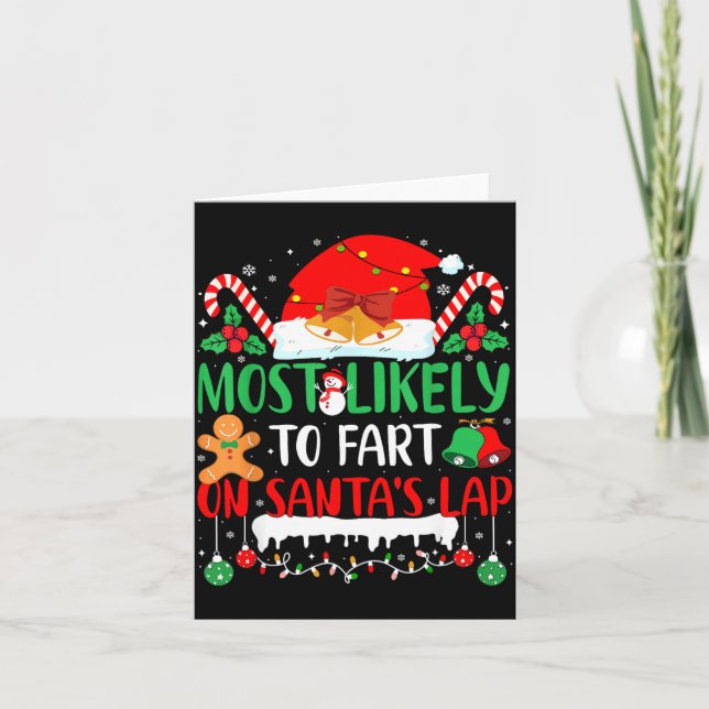 Carte Most Likely To Fart On Santa's Lap Family Matching (Devant)