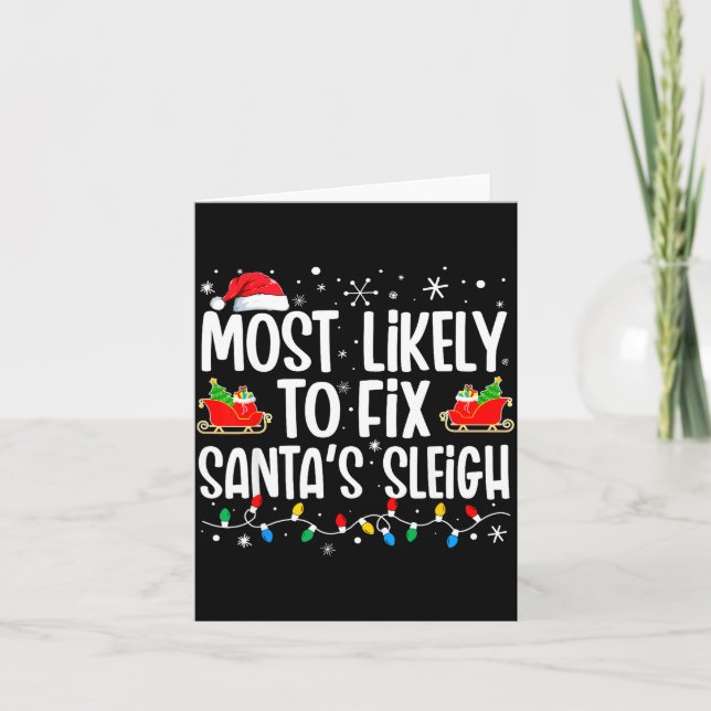 Carte Most Likely To Fix Santa's Sleigh Family Matching  (Devant)