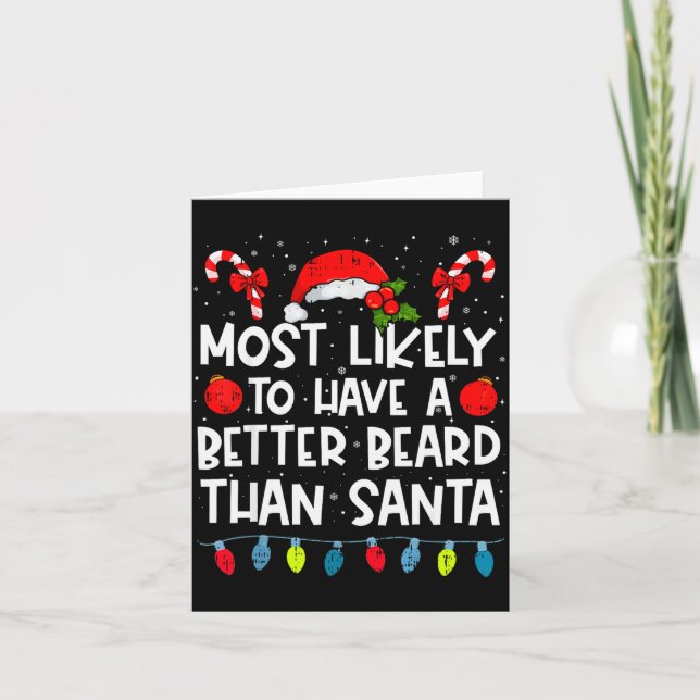 Carte Most Likely To Have A Better Beard Than Santa Fami (Devant)