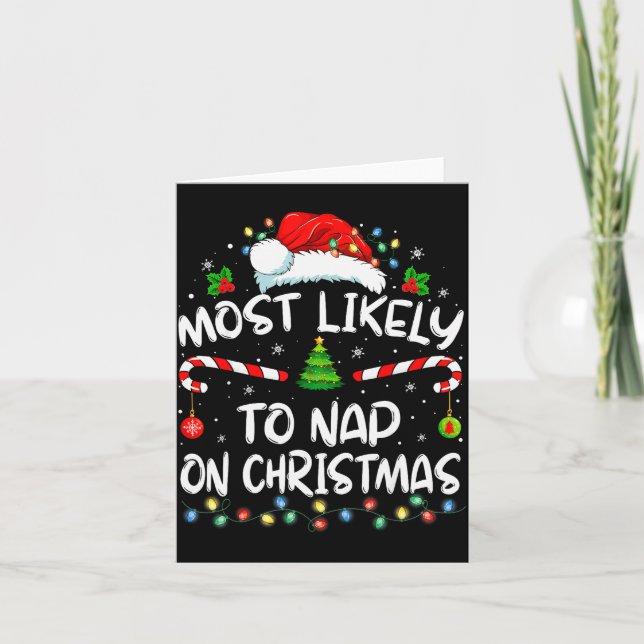 Carte Most Likely To Nap On Christmas Family Christmas P (Devant)