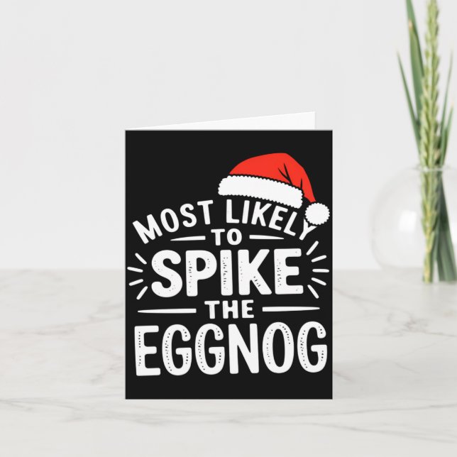 Carte Most Likely To Ske The Eggnog Christmas Matching  (Devant)