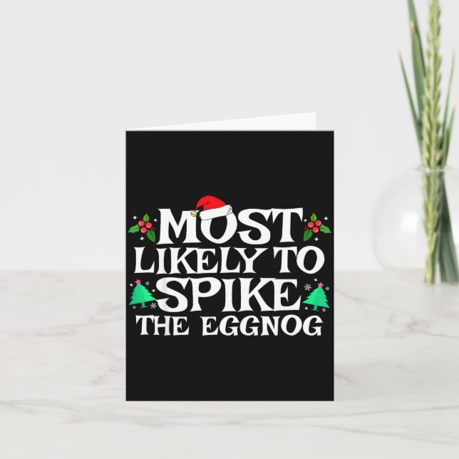 Carte Most Likely To Ske The Eggnog Funny Matching Chris (Devant)