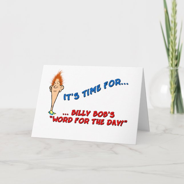 Carte Mot de Billy Bob pour le Jour-Anniversaire (Devant)