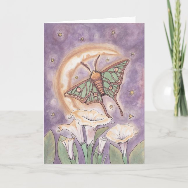 Carte Moth & Moonflowers (Devant)