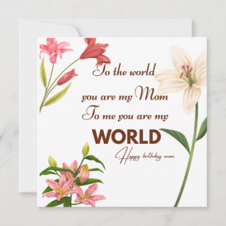 Carte Mother Birthday card with flower