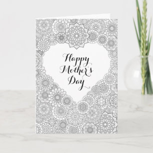 Carte Mother’s Day Card: Adult Coloring