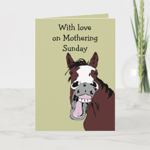 Carte Mothering Sunday Fun Cheval Cheval Chevaux Art ani