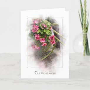 Carte Mother's Day-bicycle with geraniums