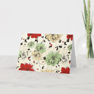Carte Motif à fleurs orientales rétro
