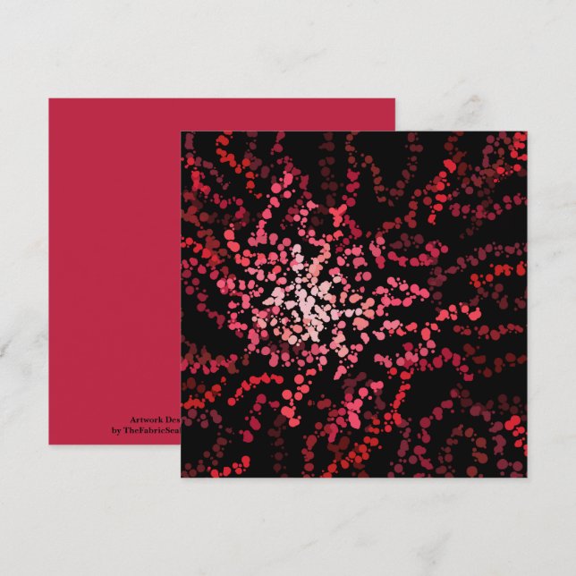 Carte Motif abstrait de points éclaboussés de roses et r (Devant / Derrière)