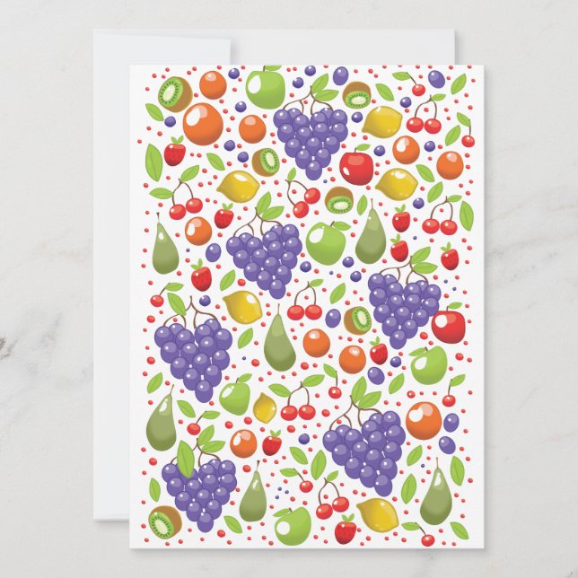 Carte Motif aux fruits mignons (Devant)