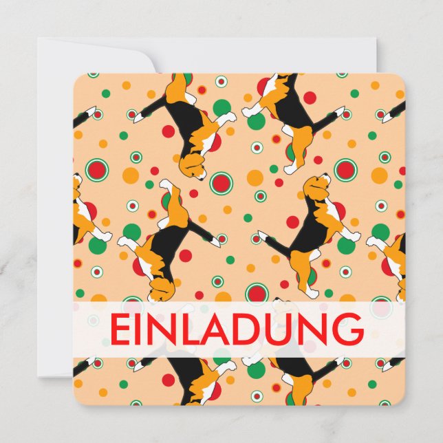 Carte Motif beagle (Devant)