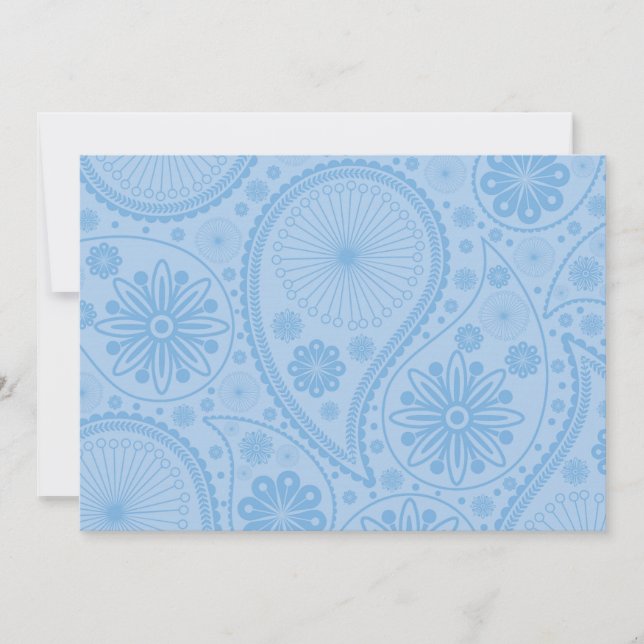 Carte Motif bleu paisley (Devant)