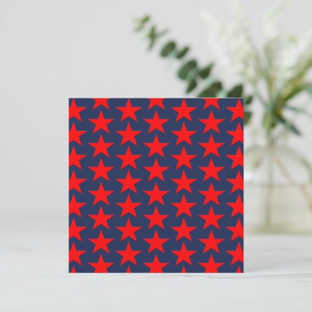 Carte Motif Blue And Red Stars (Debout devant)