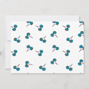 Carte Motif Blue Cherry