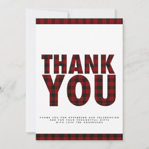Carte Motif Buffalo Plaid Merci PHOTO TOUT ÉVÉNEMENT