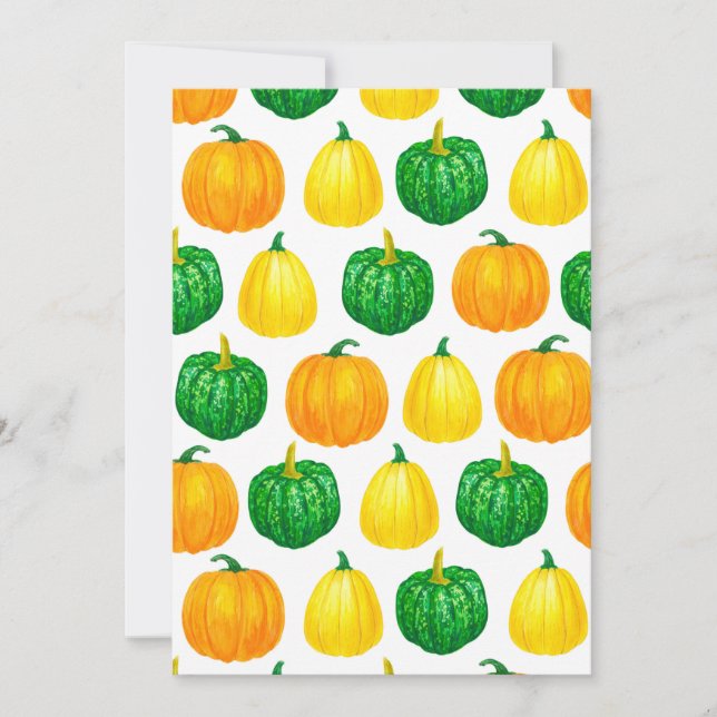 Carte motif citrouille aquarelle (Devant)