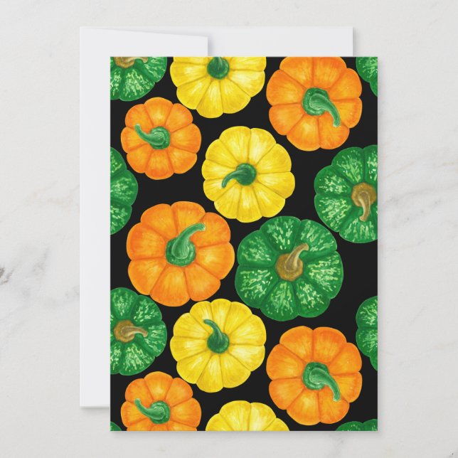 Carte motif citrouille d'aquarelle 3 (Devant)