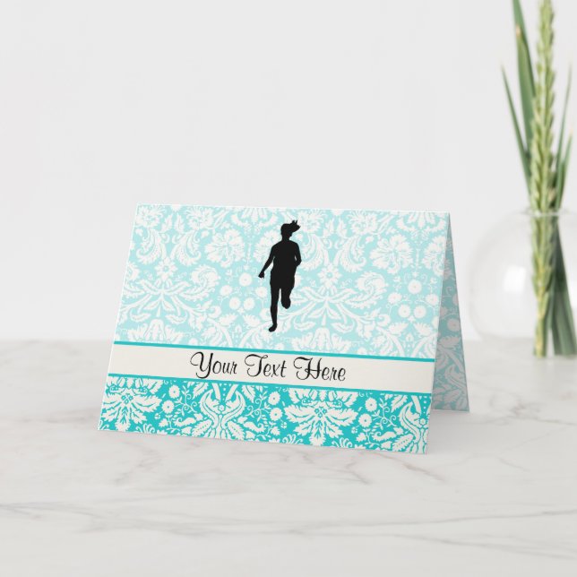 Carte Motif Damas ; Fille en cours (Devant)