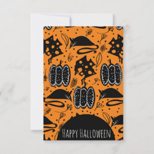 Carte Motif d'anniversaire de la Souris de Halloween Rod