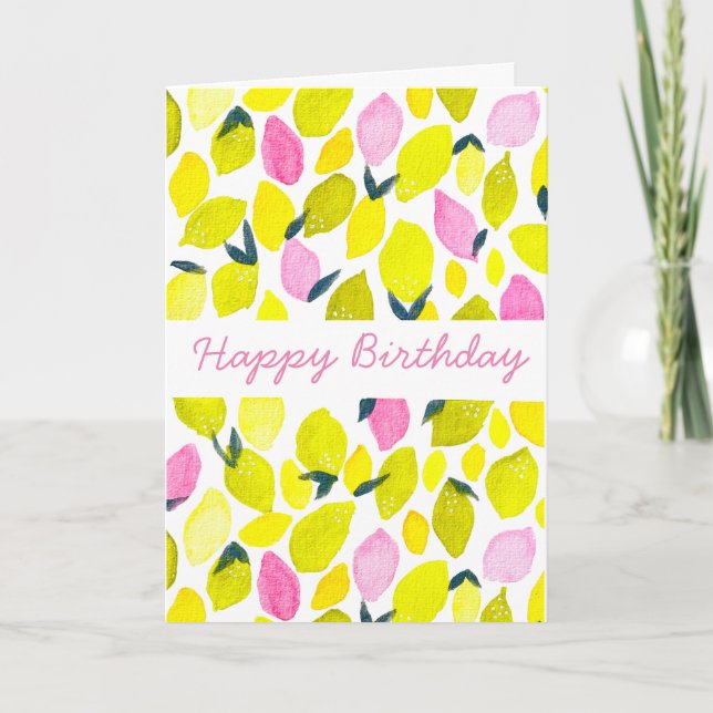 Carte Motif d'aquarelle citron (Devant)